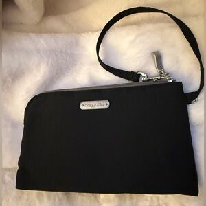 Baggallini Black Wristlet with Silver Accents